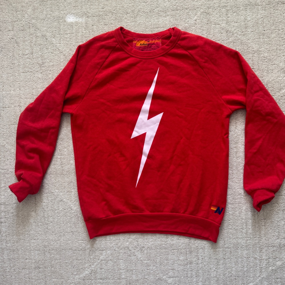 Red Aviator Nation with Lightning Bolt